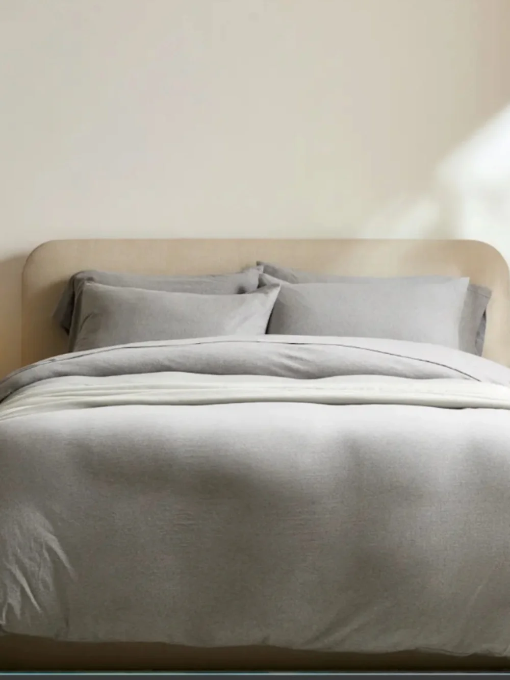 New Organic Jersey Duvet Cover set with shams King/Cal King Gray